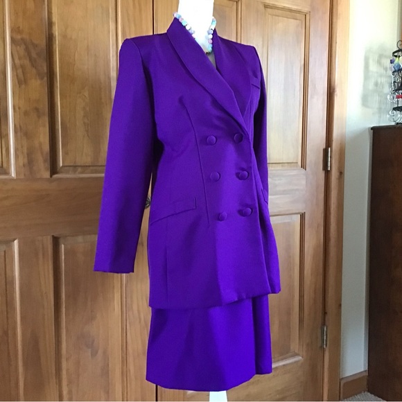 Royal purple Jennifer James two piece suit size 6 Womens - Picture 2 of 4